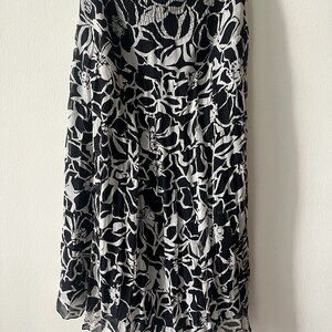 ANNE KLEIN Summer Layered Black and White Skirt